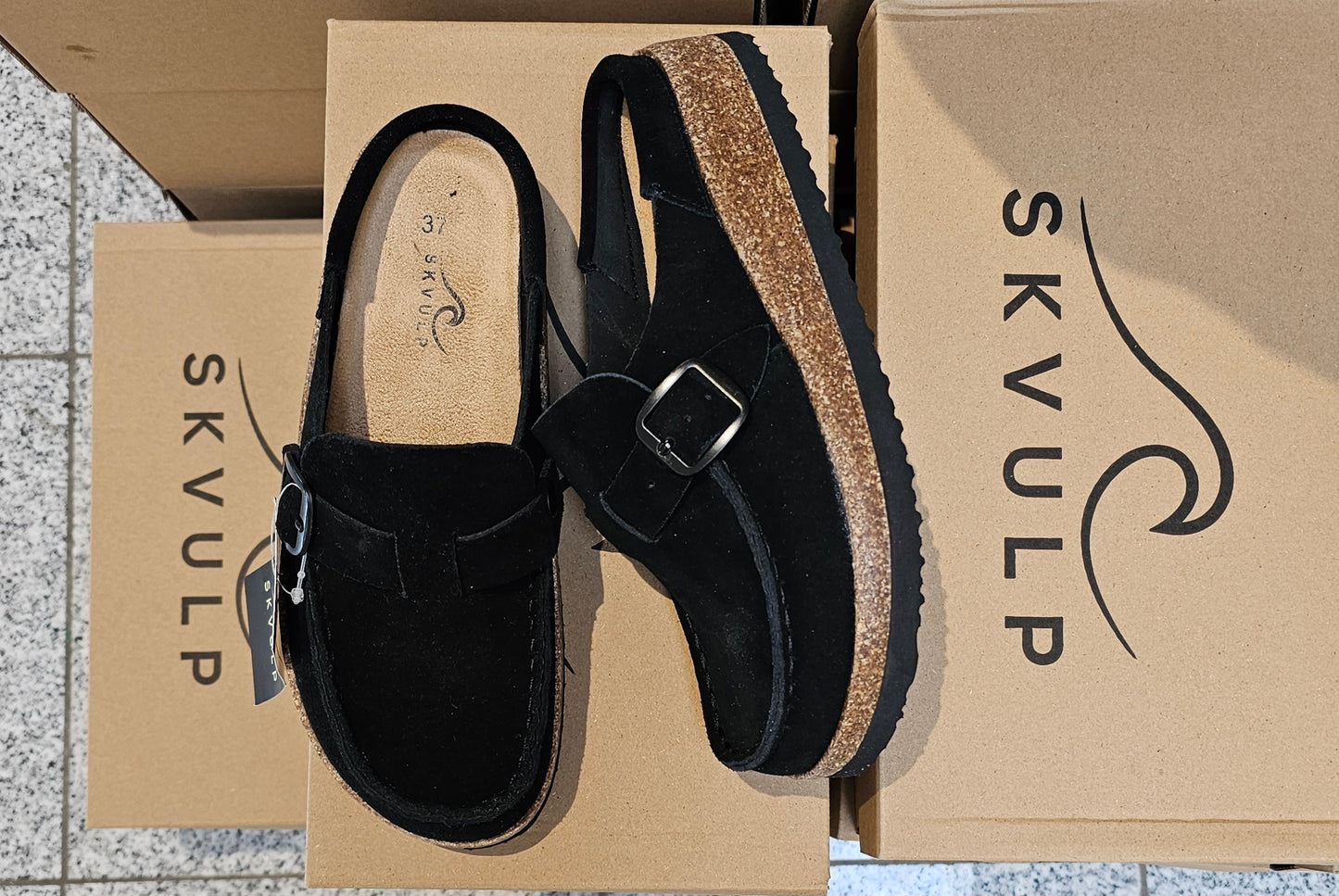 SKVULP - Slip-in Sandaler, Black