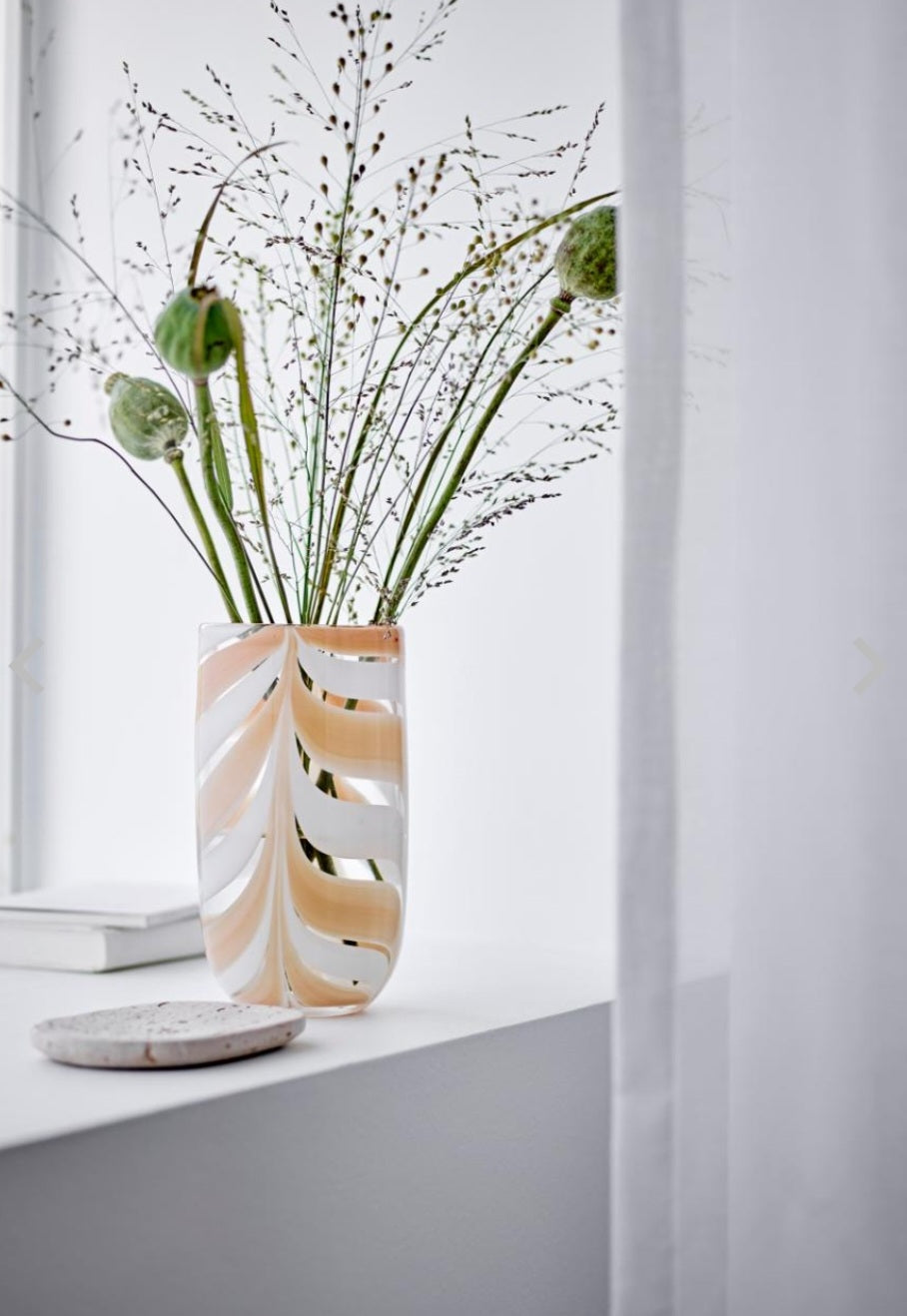 Bloomingville - Taven Vase, 12x21,5 cm., Orange, Glas