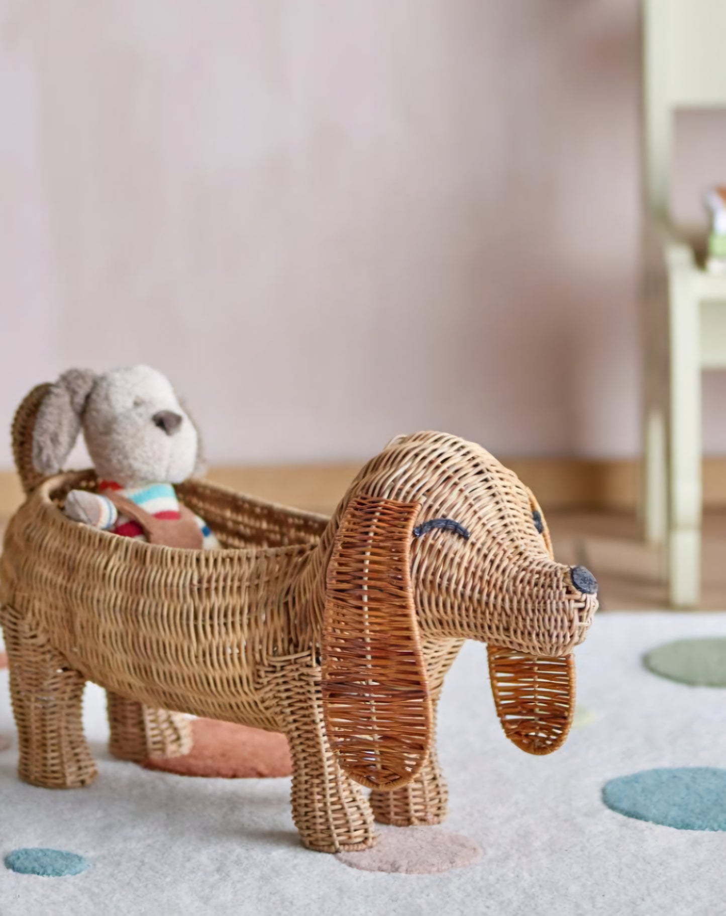 Bloomingville - Palle Kurv, 50x27x23 cm., Brun, Rattan