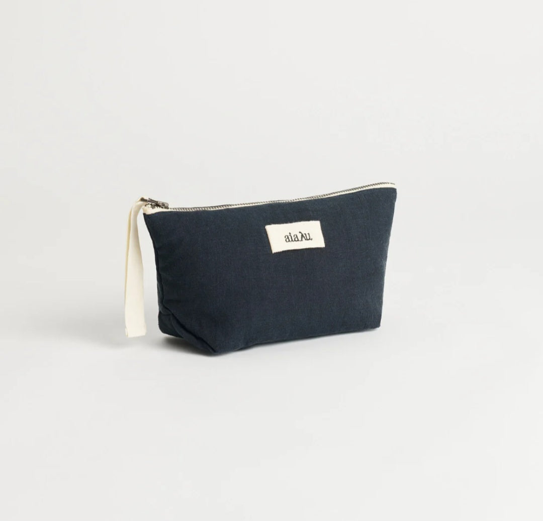 aiayu - Pouch Linen Mini, 24x11 cm., Navy