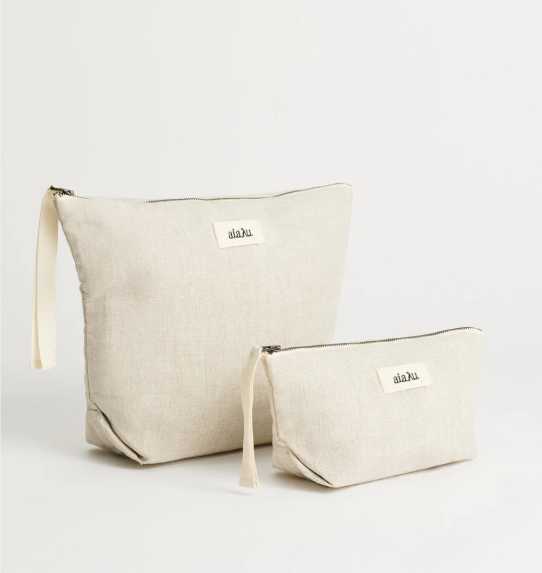 aiayu - Pouch Linen Mini, 24x11 cm., Pure Nature