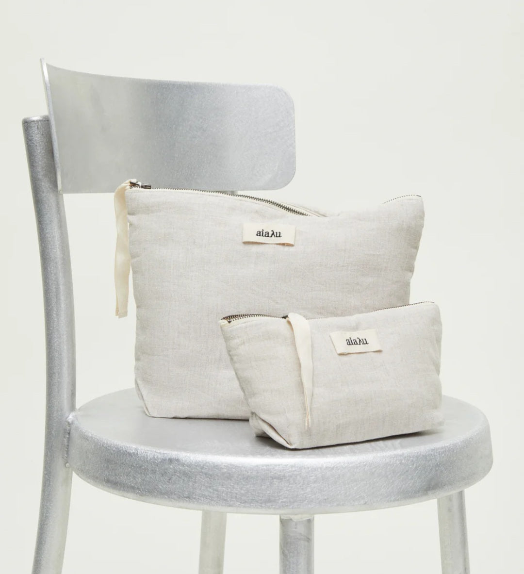 aiayu - Pouch Linen, 30x23 cm., Pure Nature