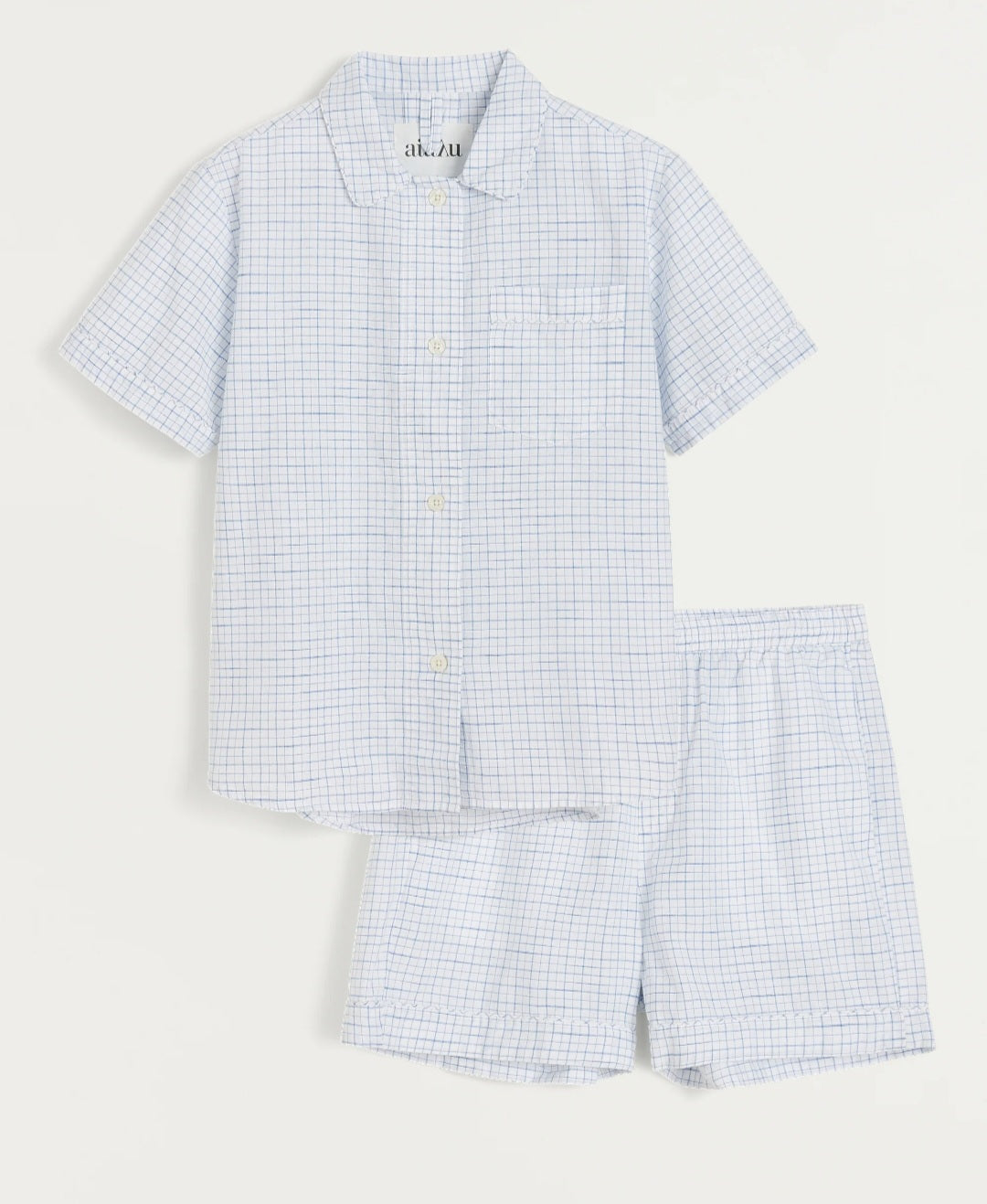 aiayu - Pyjamas Night Summer Check, Mix Blue Bell