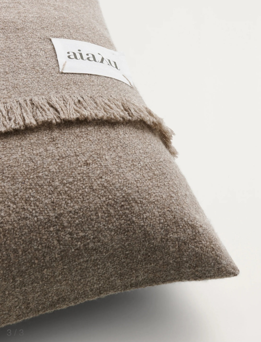 aiayu - Hayaden Wool Pillow, 50x50 cm., Pure Soil