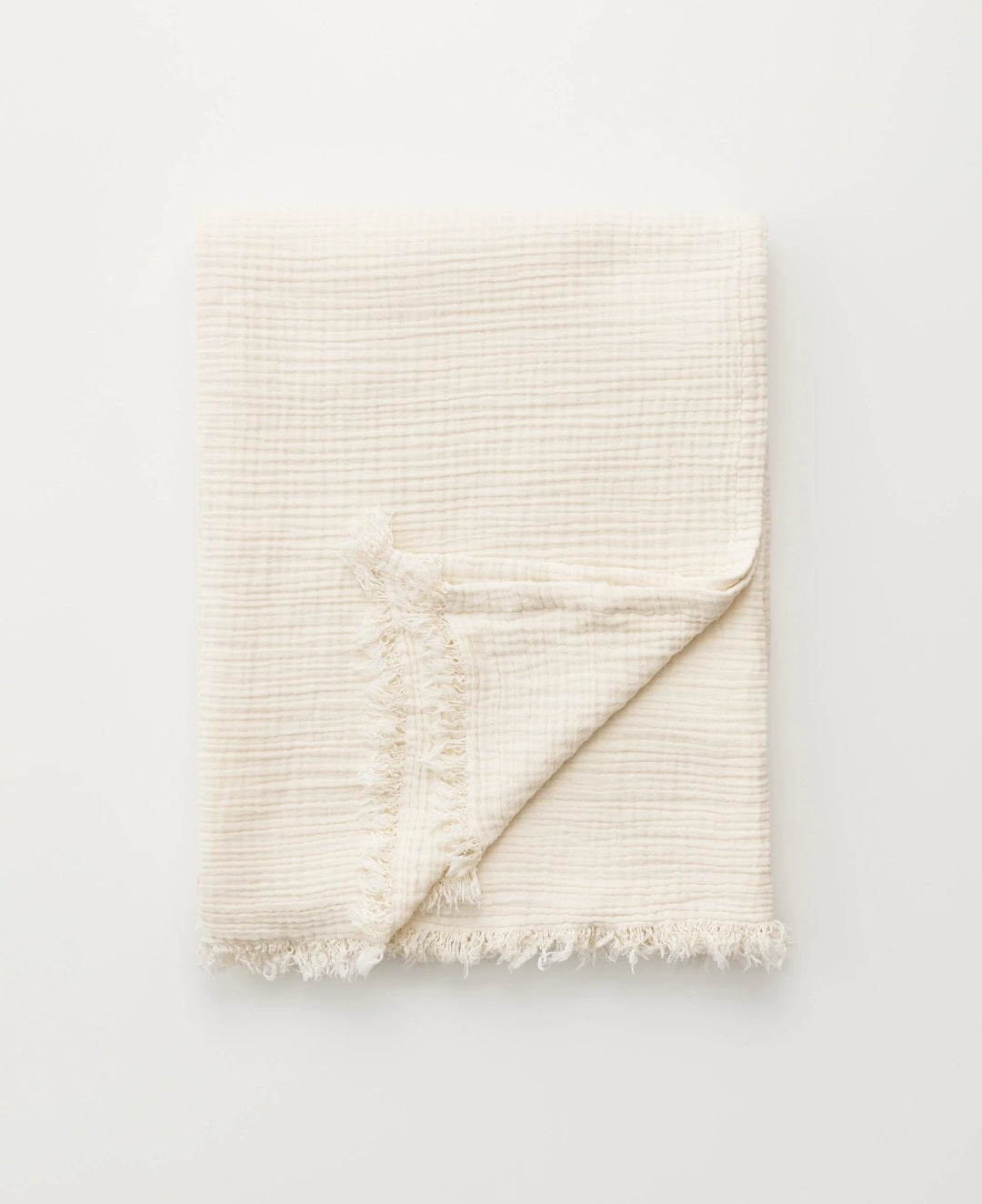 aiayu - Cotton Throw, 150x200 cm., Pure Ecru