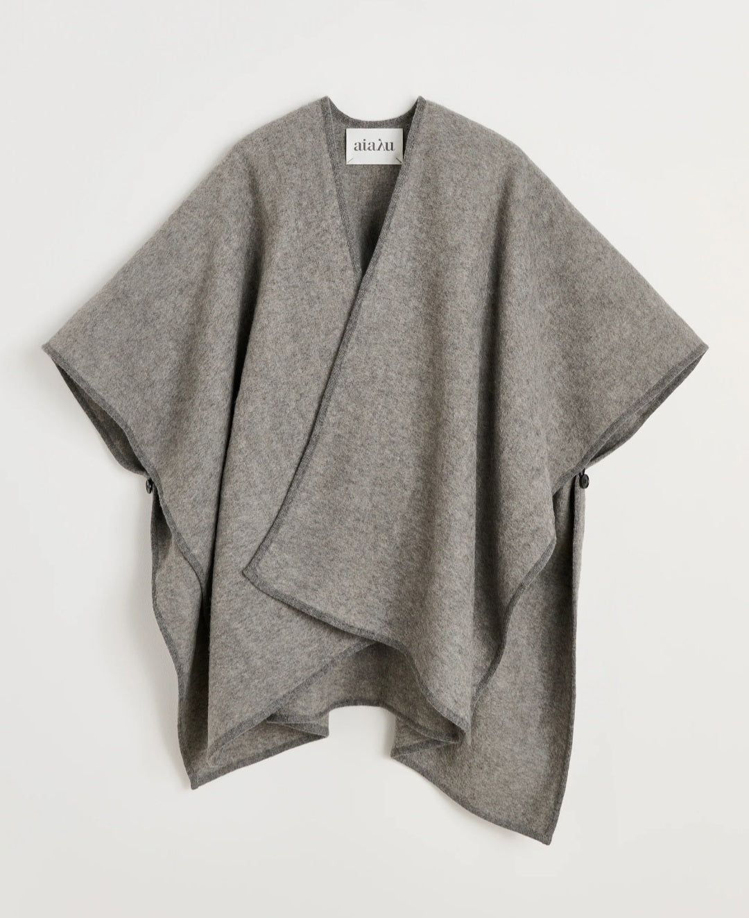 aiayu - Avery Poncho, Wool, Pure Grey
