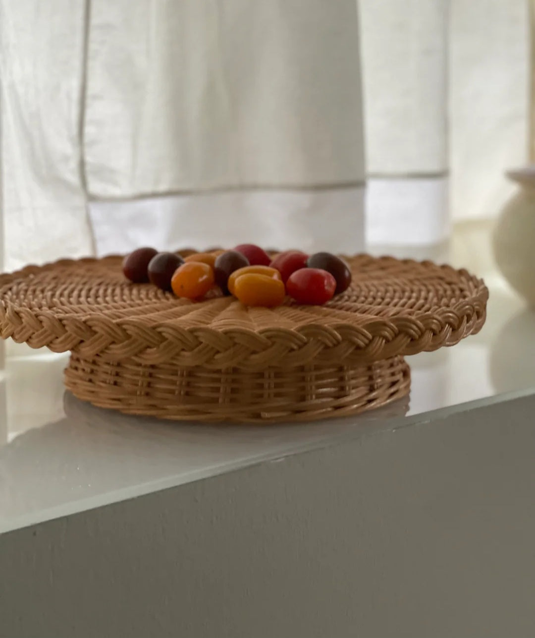 Jou Quilts - Rattan Stand, H6xD32 cm., Rattan, Natur