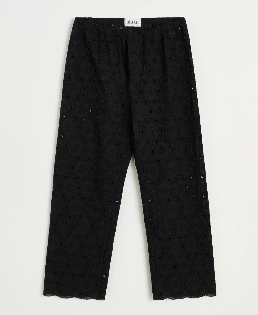 aiayu - Ava Pant Embroidery, Fås i farverne Black og Pure Ecru