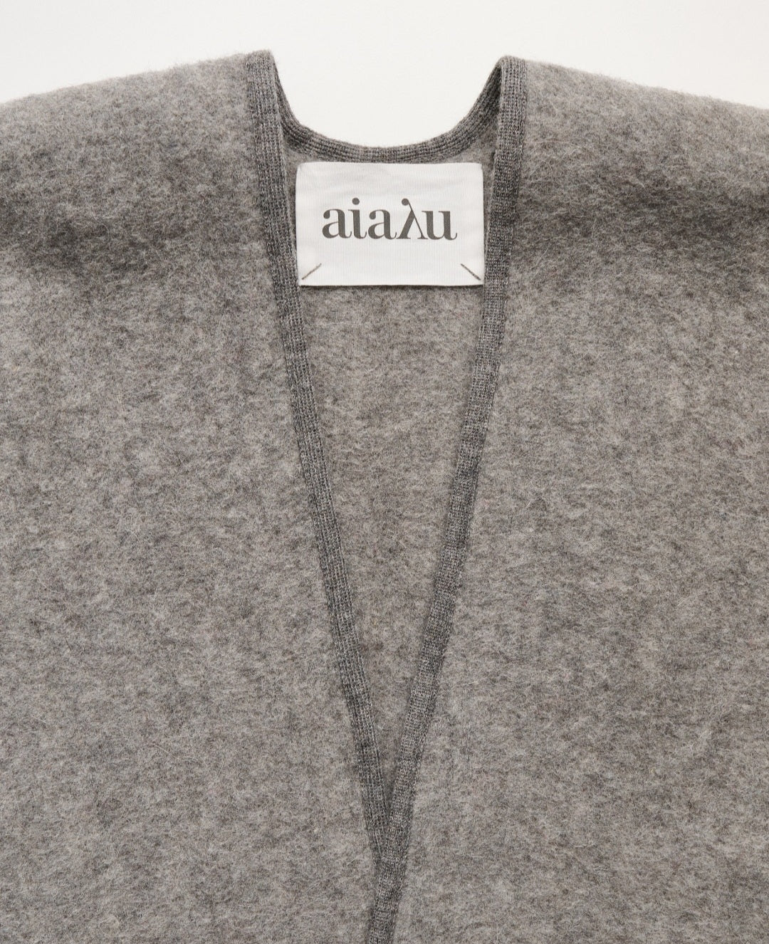 aiayu - Avery Poncho, Wool, Pure Grey