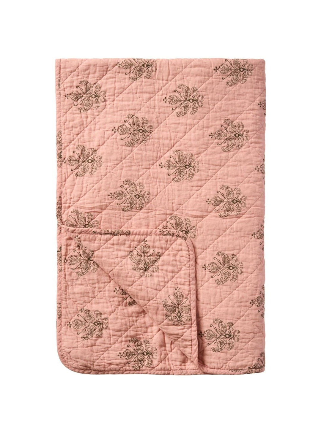 Ib Laursen - Quilt Rosa m/mørkegråt blokmønster