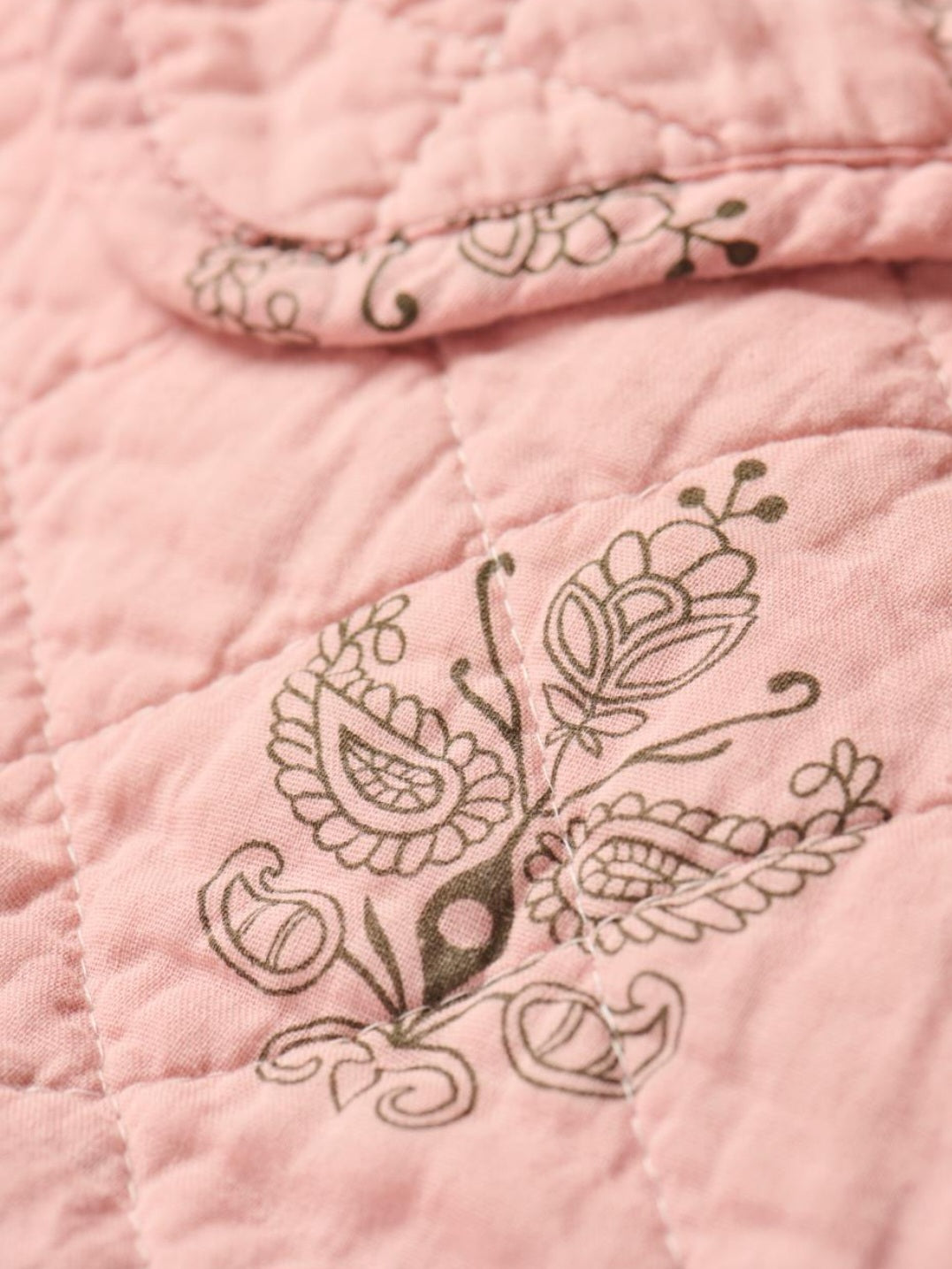 Ib Laursen - Quilt Rosa m/mørkegråt blokmønster
