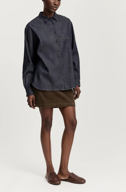 aiayu - Lynette Denim-Skjorte, Classic Blue