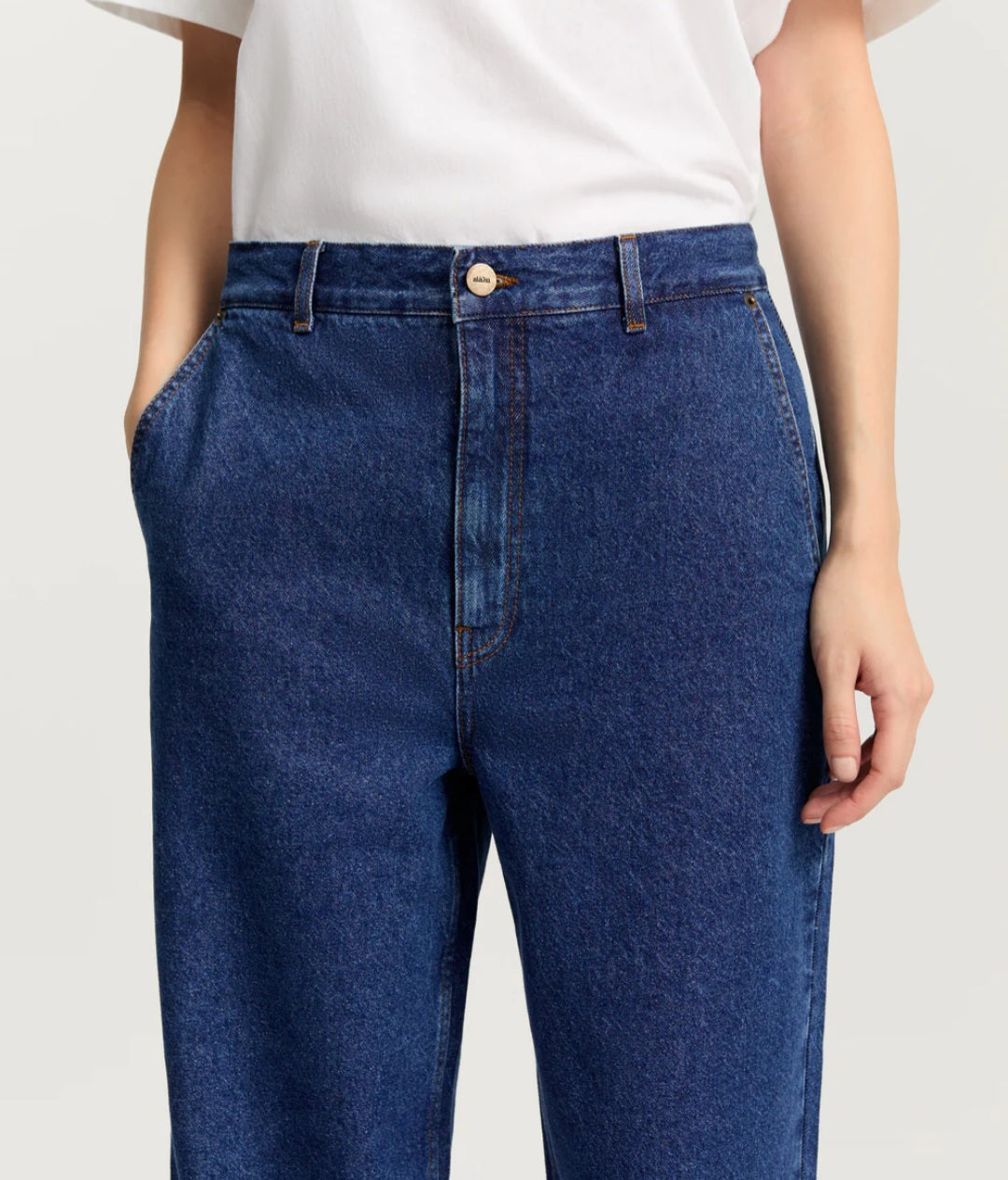 aiayu - Carlo Midwaist Wide Jeans, Mid Blue