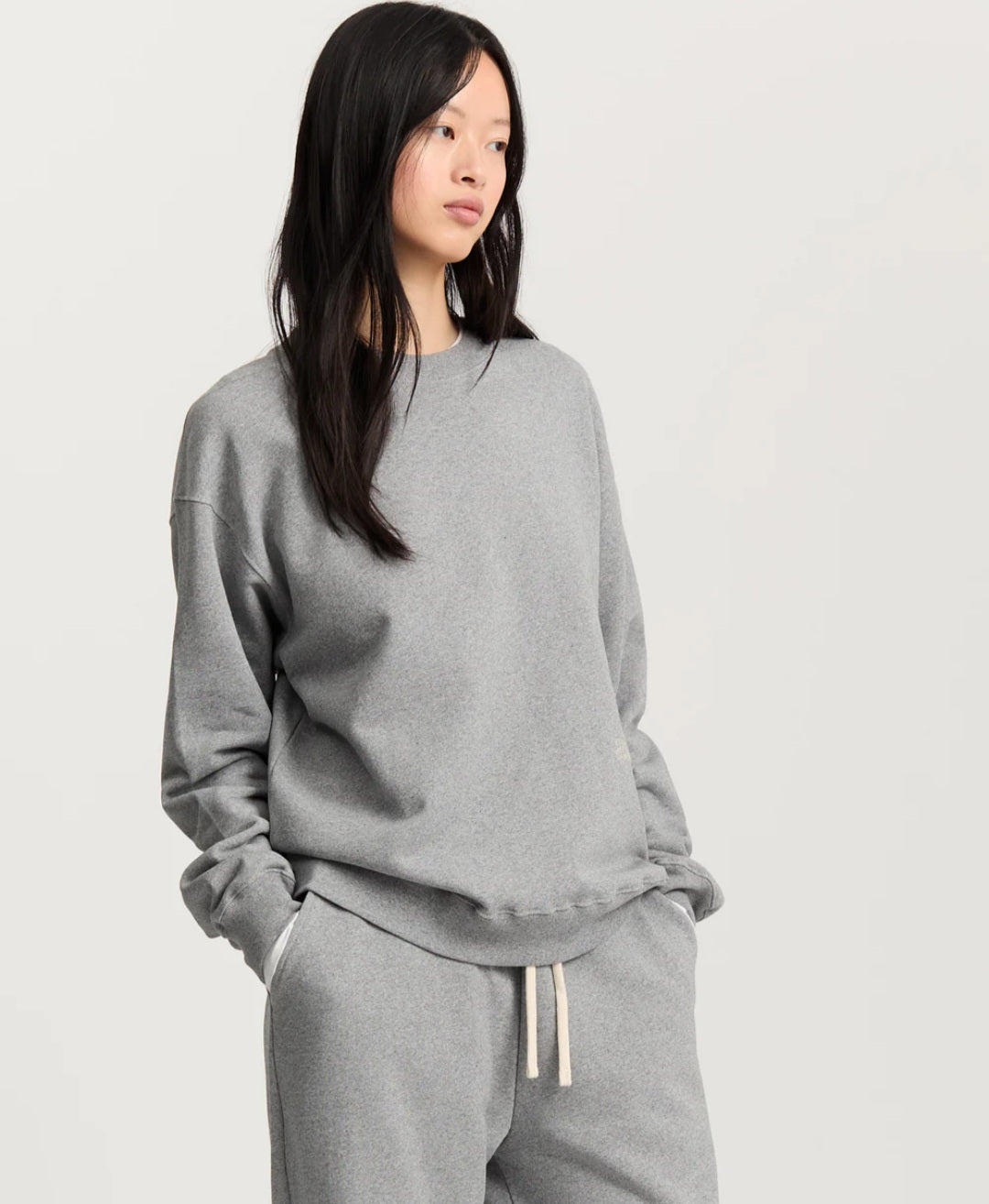 aiayu - Stitched Circular Sweatshirt, Grey Melange