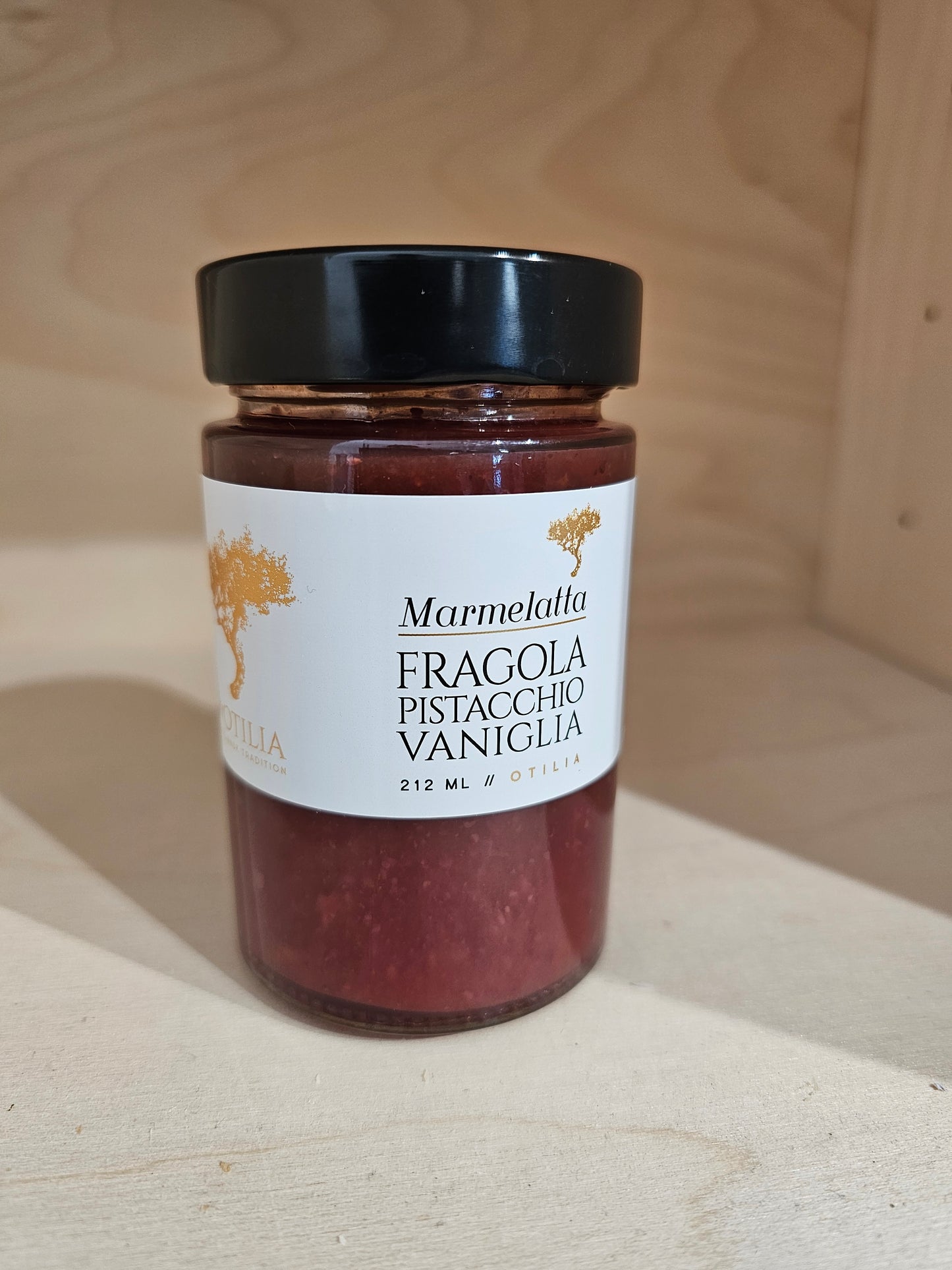 La Otilia - Marmelade m/jordbær, pistacie og vanilje, 212 ml.