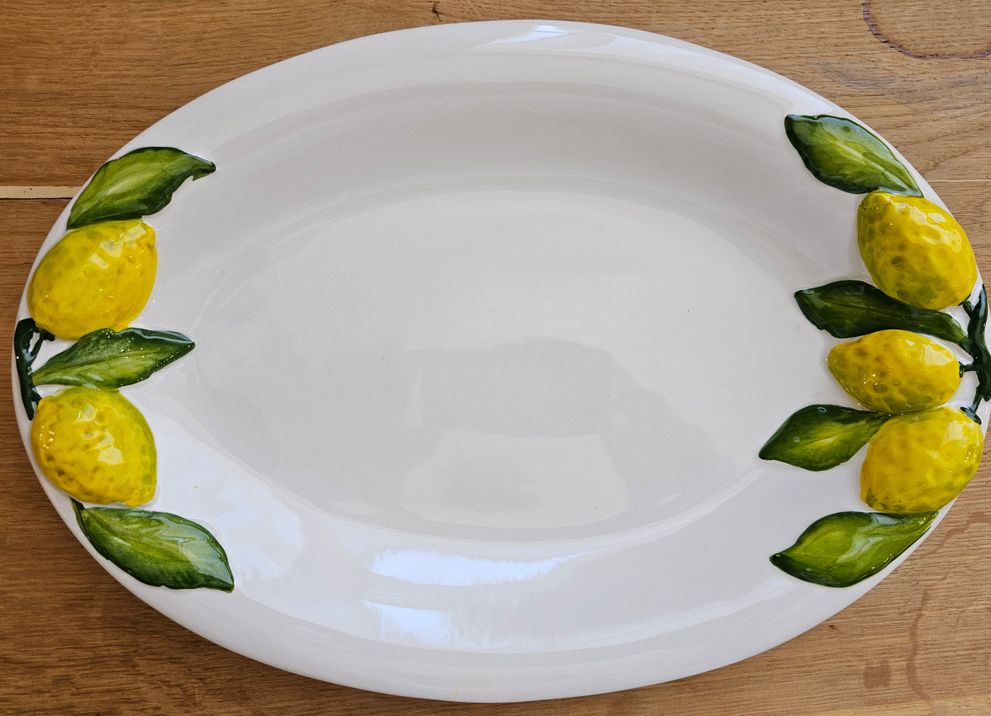 Caja Company - Serveringsfad m/citroner, 37x25 cm., Creme/gul