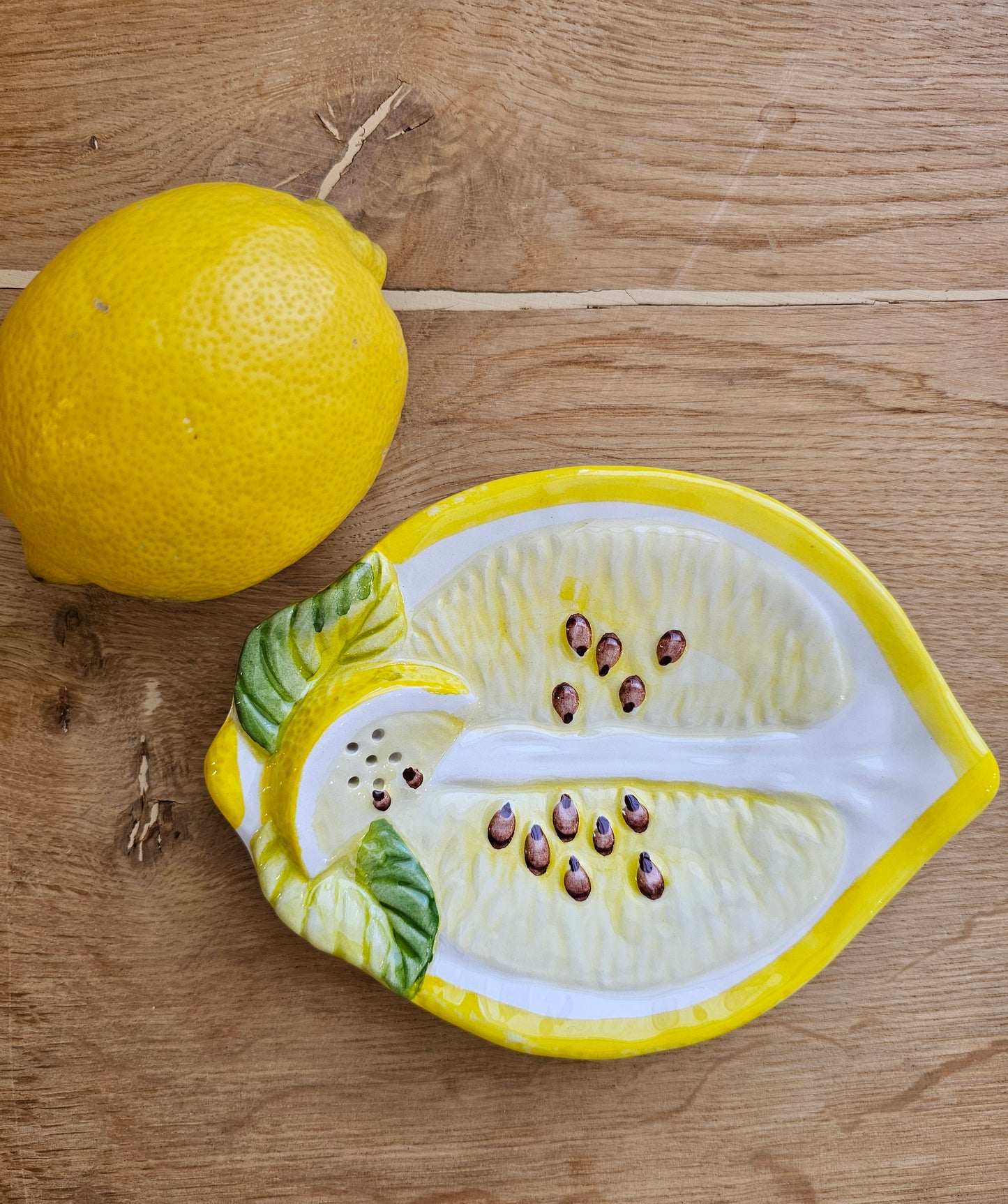 Caja Company - Citron Asiet, 16x12 cm., Creme/gul