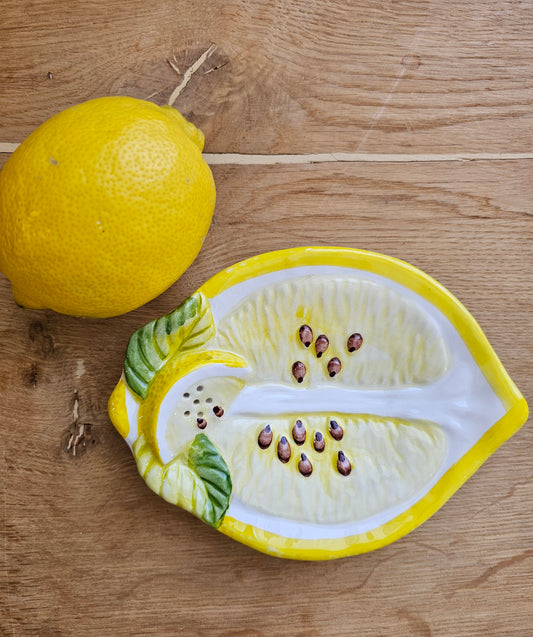 Caja Company - Citron Asiet, 16x12 cm., Creme/gul