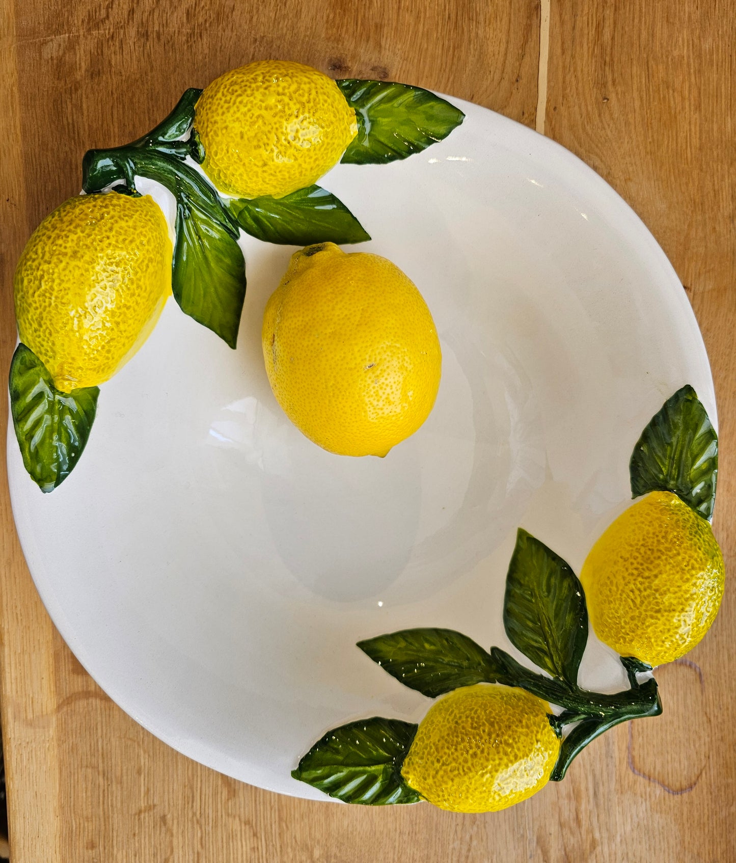 Caja Company - Citron Skål, 28x23 cm., Creme/gul