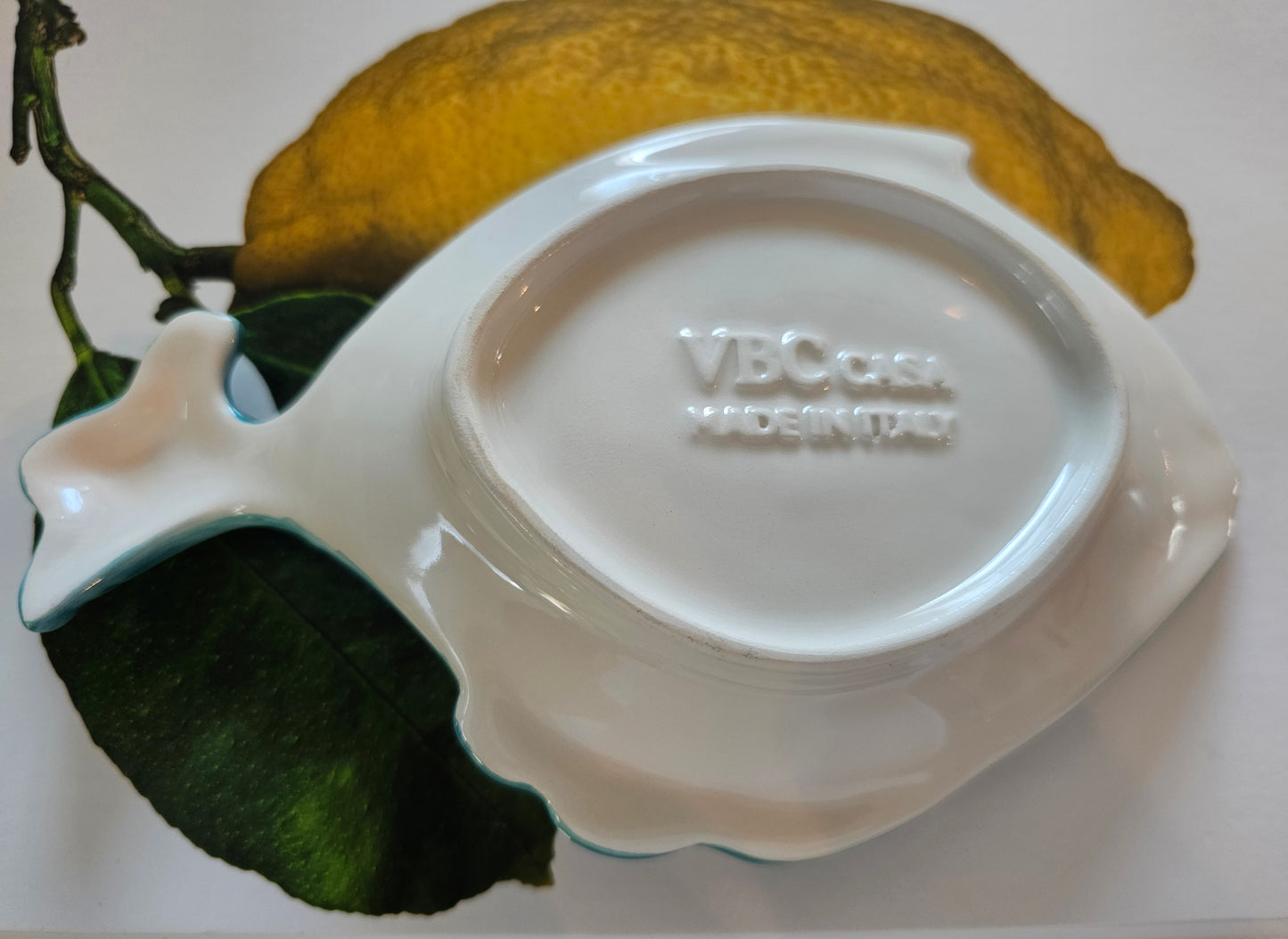VBC Casa - Et lille Fiskefad, 20x12 cm., Stentøj - Fås i 5 farver, creme, turkis, lime, rød og blå