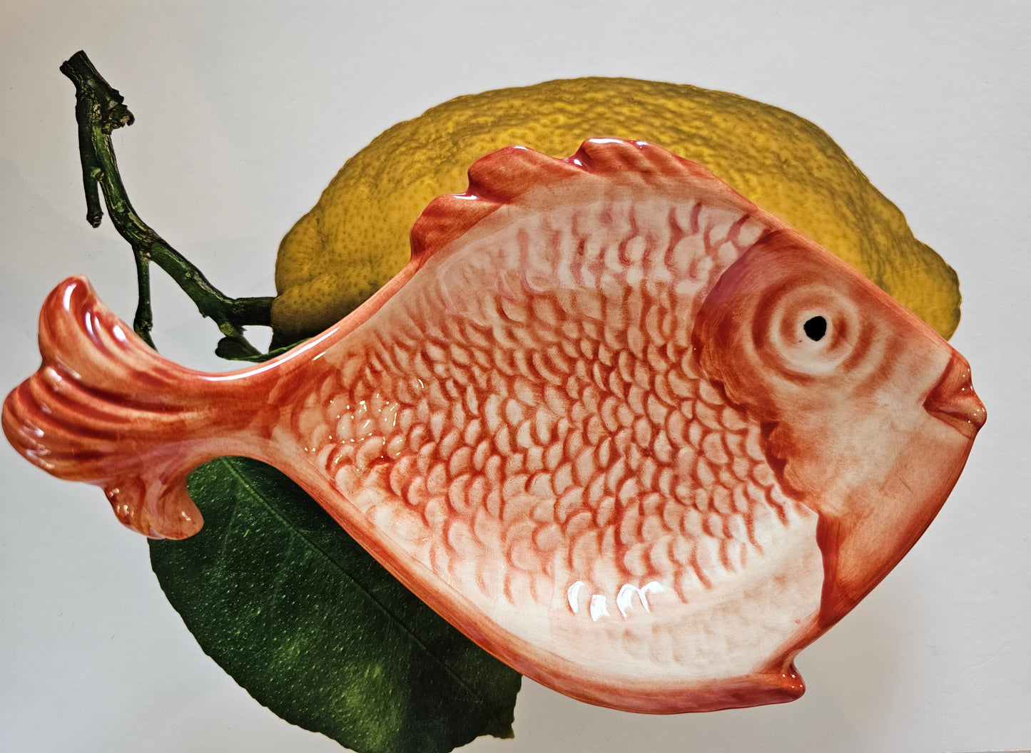VBC Casa - Et lille Fiskefad, 20x12 cm., Stentøj - Fås i 5 farver, creme, turkis, lime, rød og blå