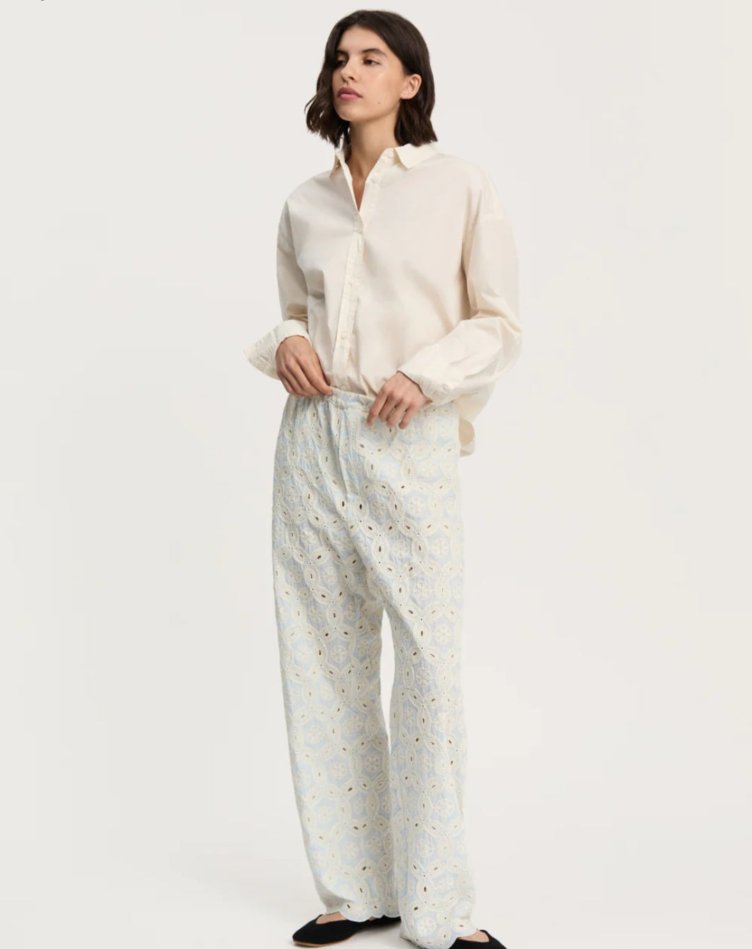 aiayu - Ava Pant Embroidery, Blue Eyes