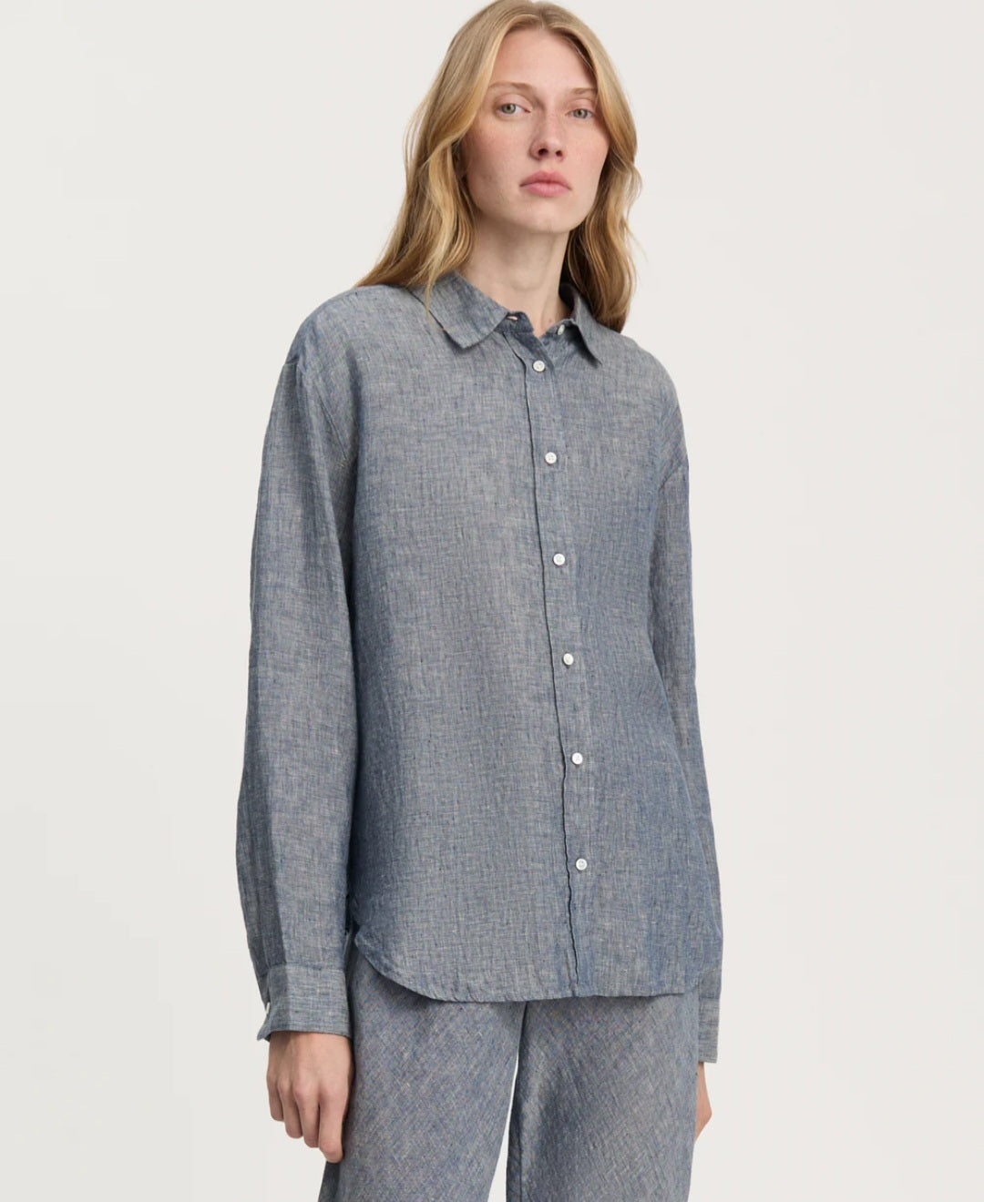 aiayu - Paulina Shirt Linen, Night Sky