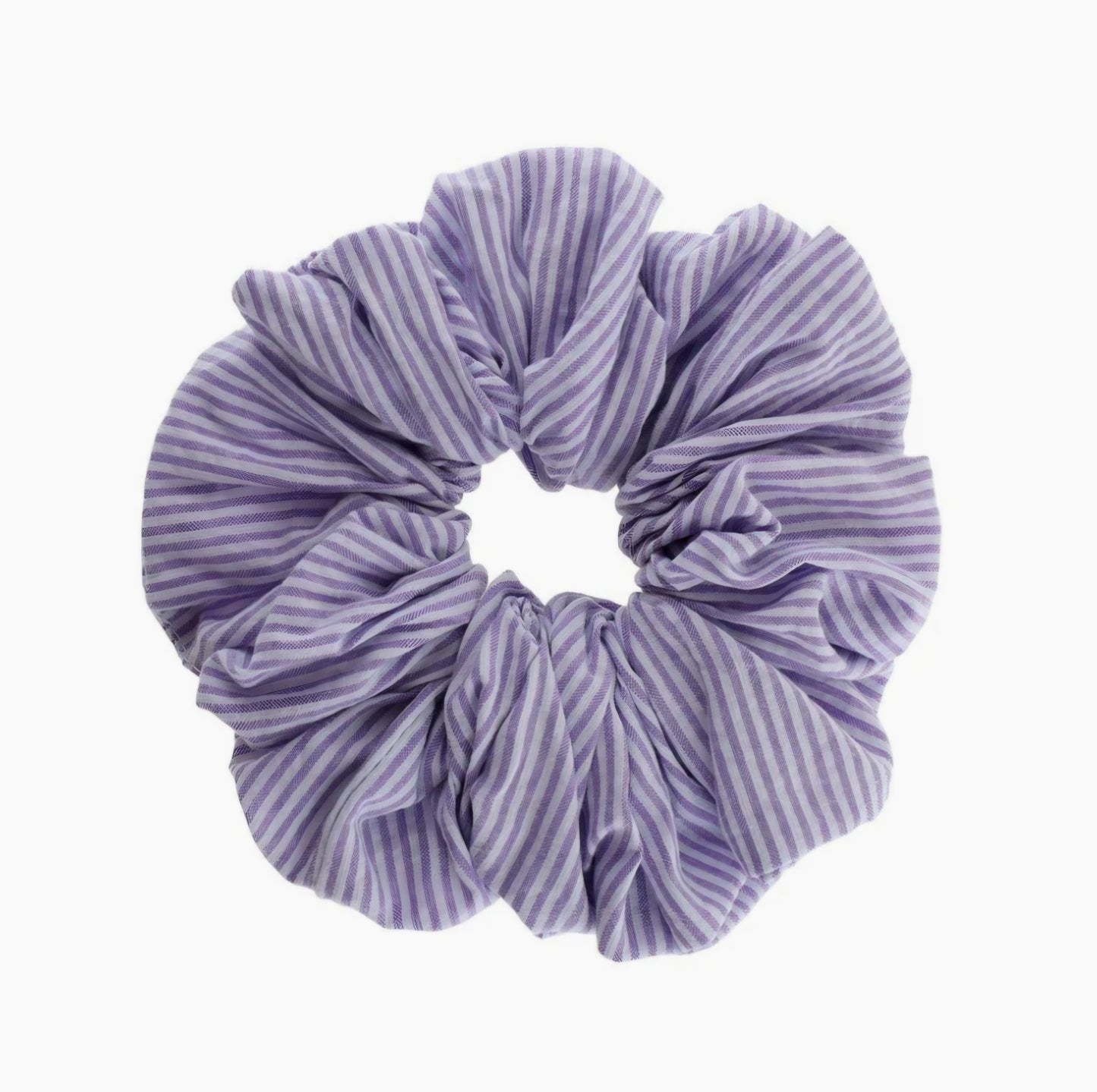 ByStær - Isabella Scrunchie, Fås i 4 farver - Beige/Hvid Strib, Rosa/Hvid Strib, Lilla/Hvid Strib & Gul/Hvid Strib