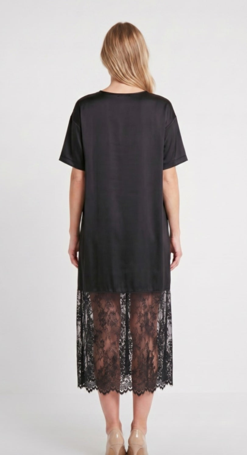 Tiffany - Opal Studio Luna Lace Oversized Dress, Black