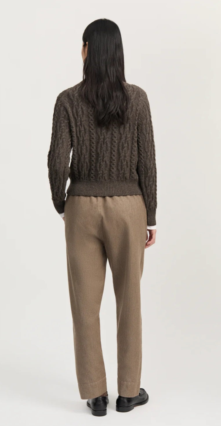 aiayu - Coco Pant Twill, Smokey Brown Melange