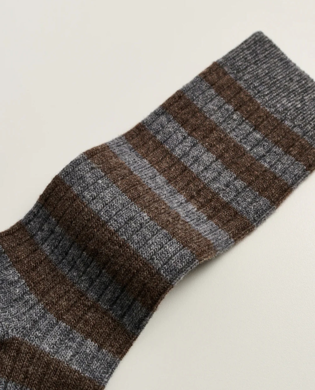 aiayu - Striped Cashmere Socks, Mix Grey
