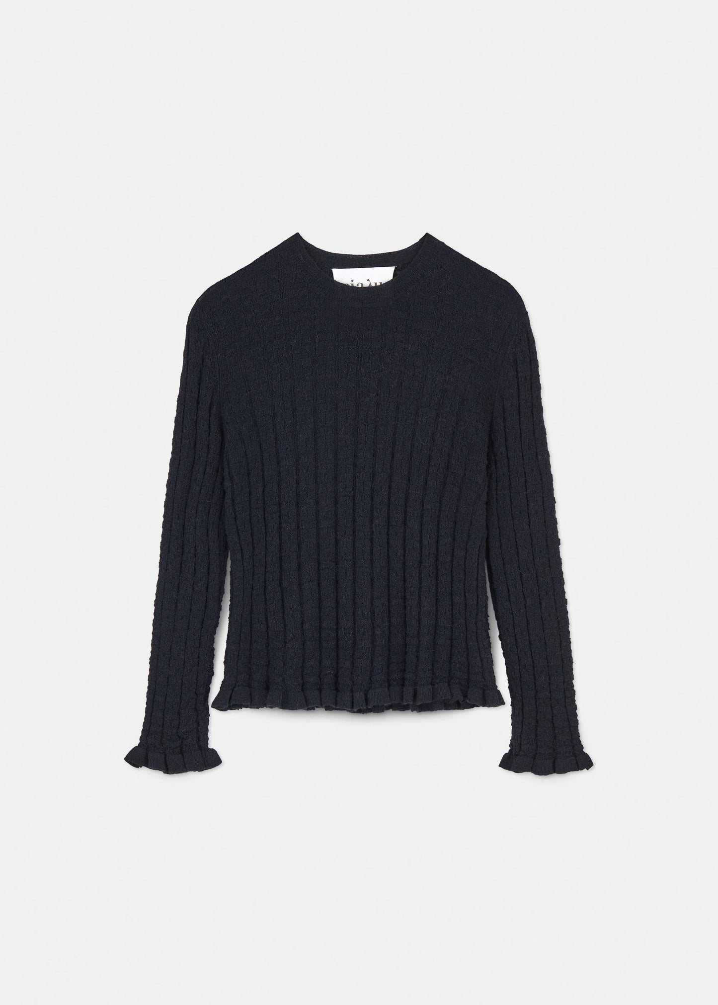 Aiayu - Mirja Lama Wool Blouse, Black Blue