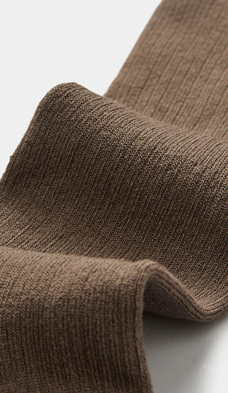 Aiayu - Cotton Rib Socks, Chestnut