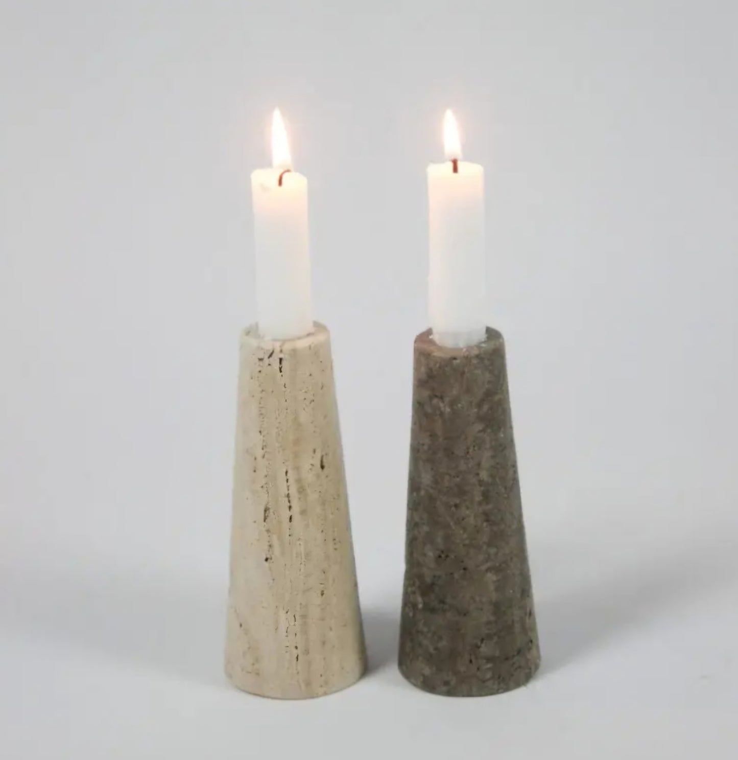 Olsson & Jensen - Cleighton Lysestage, Kegleformet, Travertin