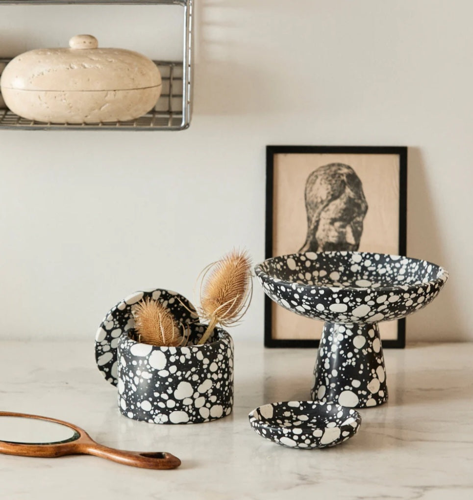Nordal - MULES Opbevaringskrukke, Small, Sort/Hvid