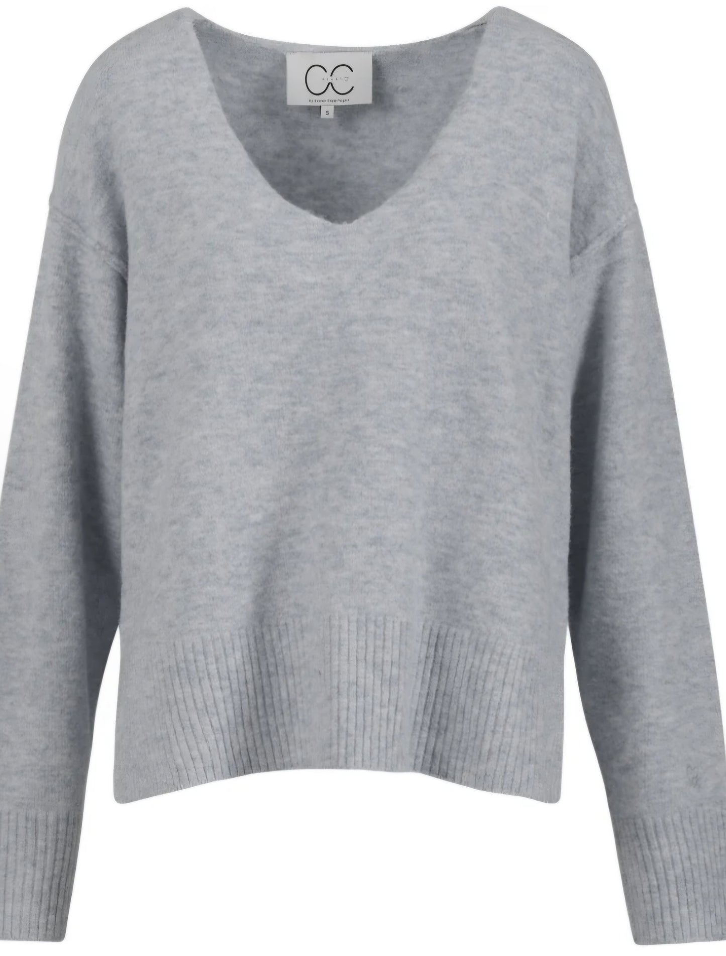 Coster Copenhagen - CC Heart Emerie V-hals Sweater, Light grey melange