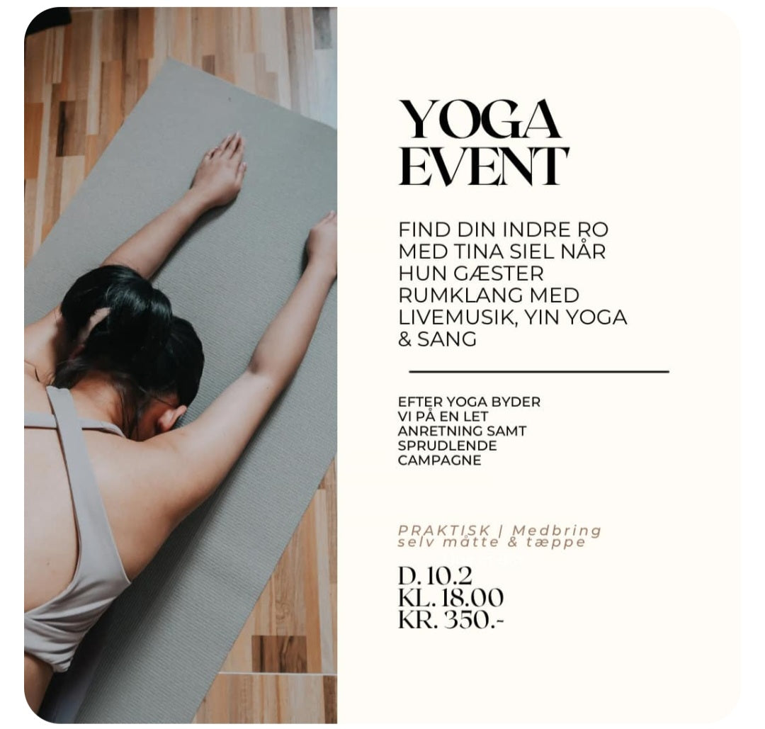 RUMklang Indretning - Yoga Event med Tina Siel - 10. februar, klokken 18