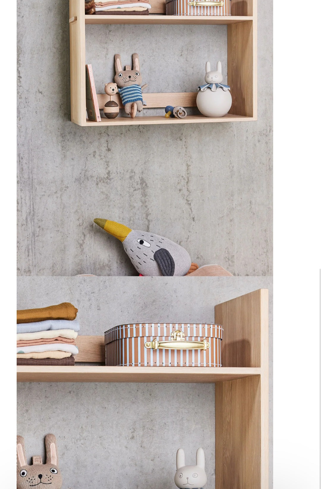 OYOY - Mini Kuffert, Elefant & Striber - et sæt af 2 stk., Pale Blue