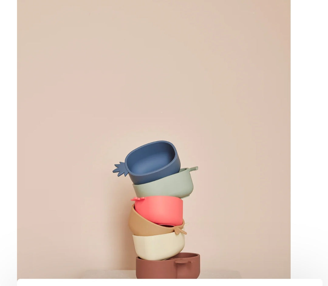 OYOY - Yummy Snack bowl, Ananas & Æble Skål, Blue/Light Rubber