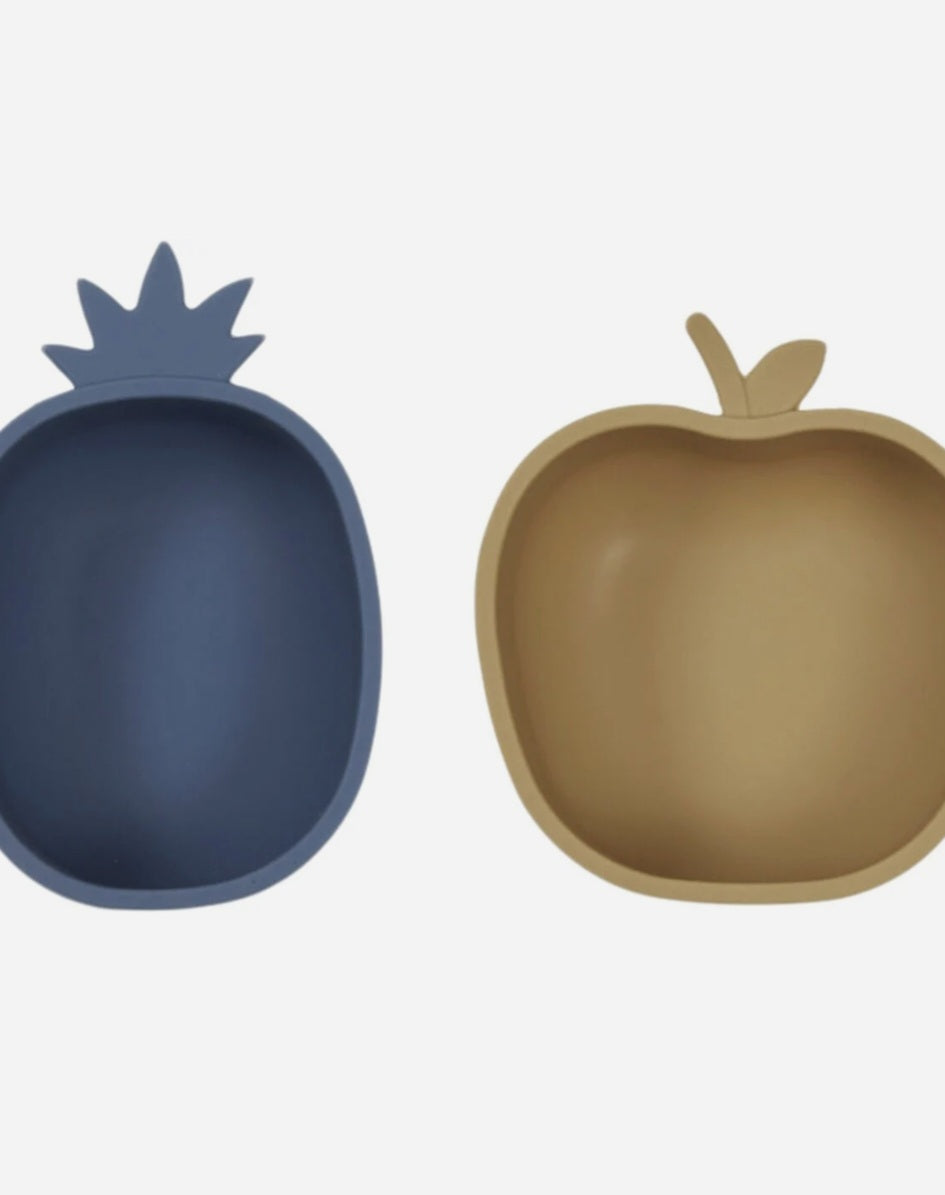 OYOY - Yummy Snack bowl, Ananas & Æble Skål, Blue/Light Rubber