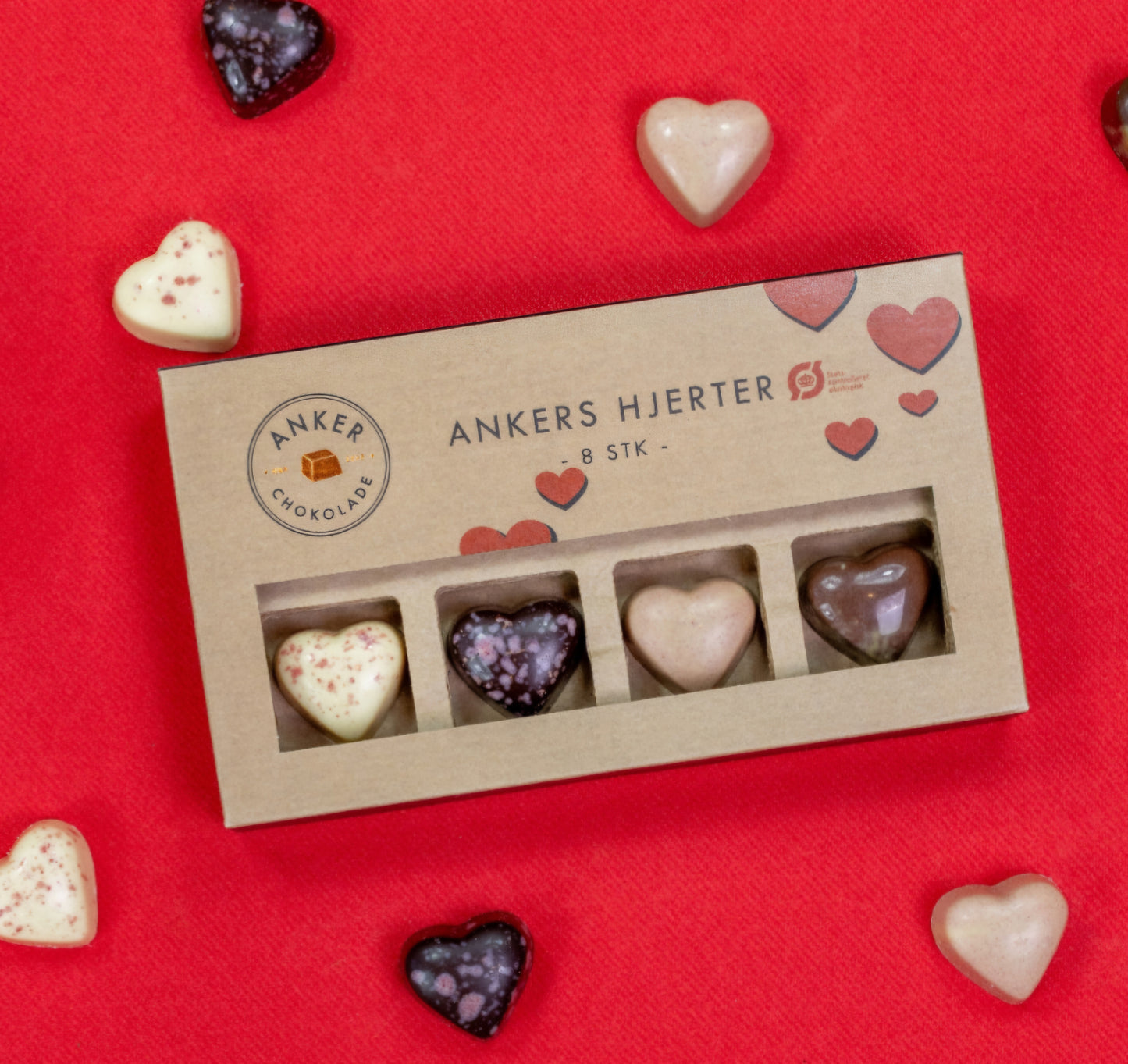 Ankers Chokolade - Ankers Hjerter, 4 stk. forskellige varianter og en af hver