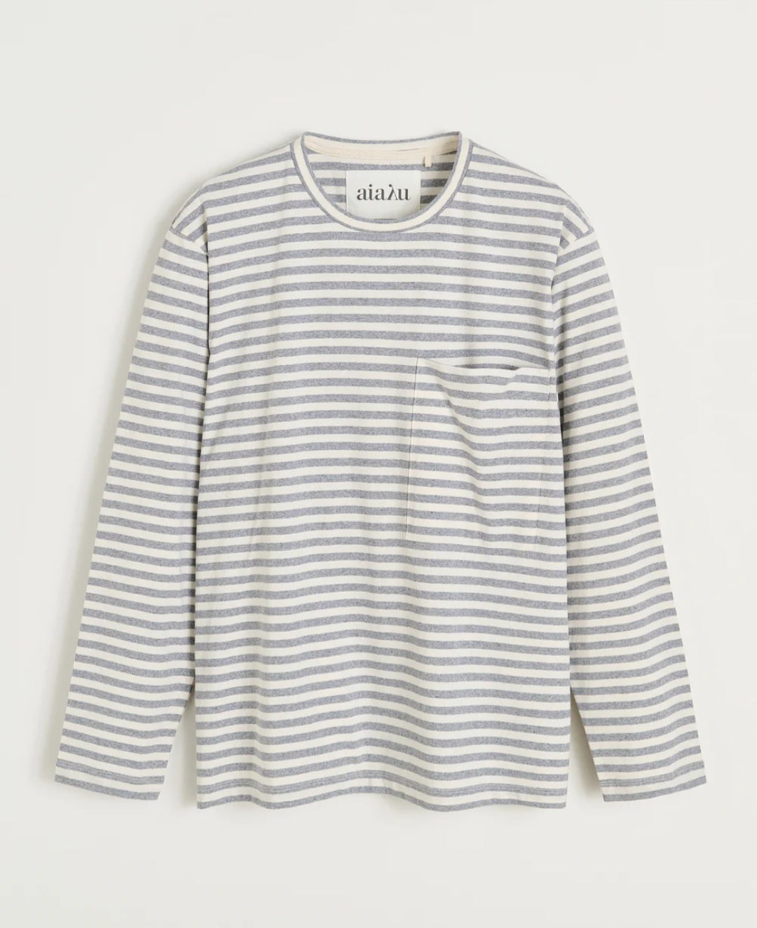 aiayu - Circular Long Sleeve Tee, Mix Grey Melange