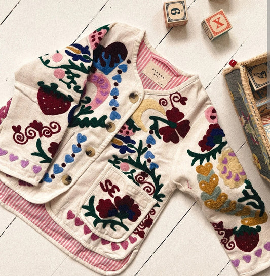 Sissel Edelbo - Maggie Mini Jakke, 3-4 år og 5-6 år, White Rose