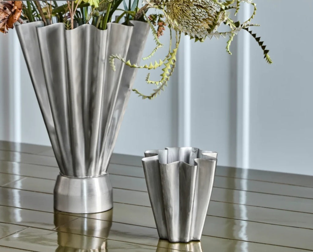 House Doctor - Vase, HDFlood, Børstet sølv finish