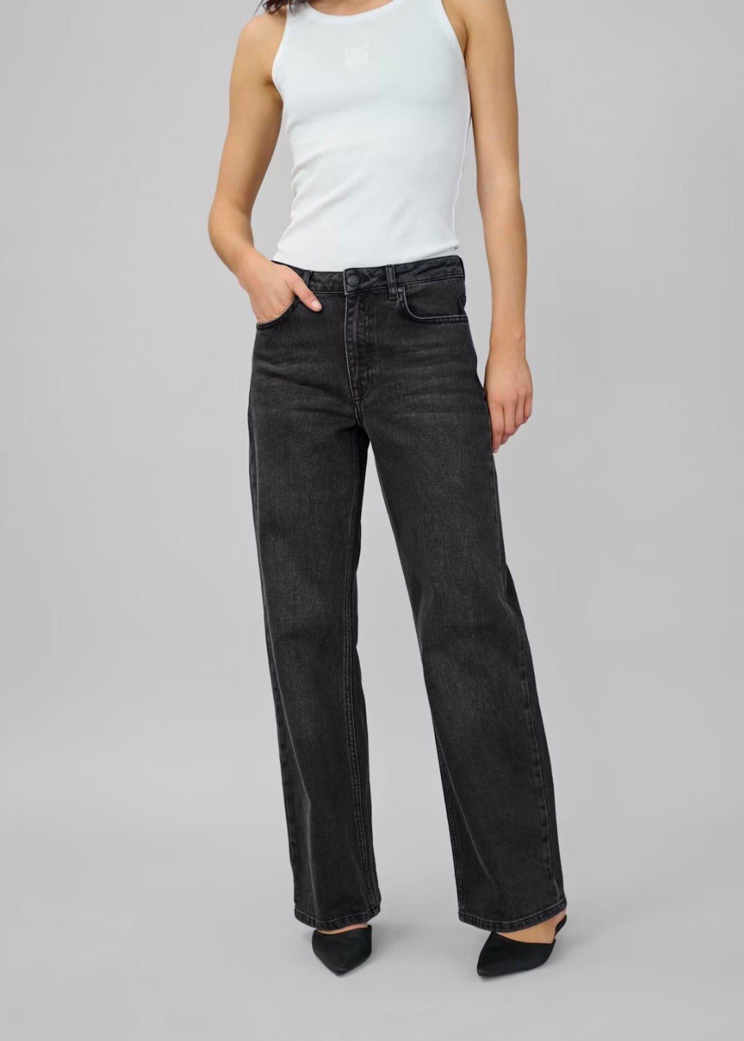 My Essential Wardrobe - The Louis High Wide, Fås i 3 farver - Dark Grey, Medium Blue og Black Retro Wash