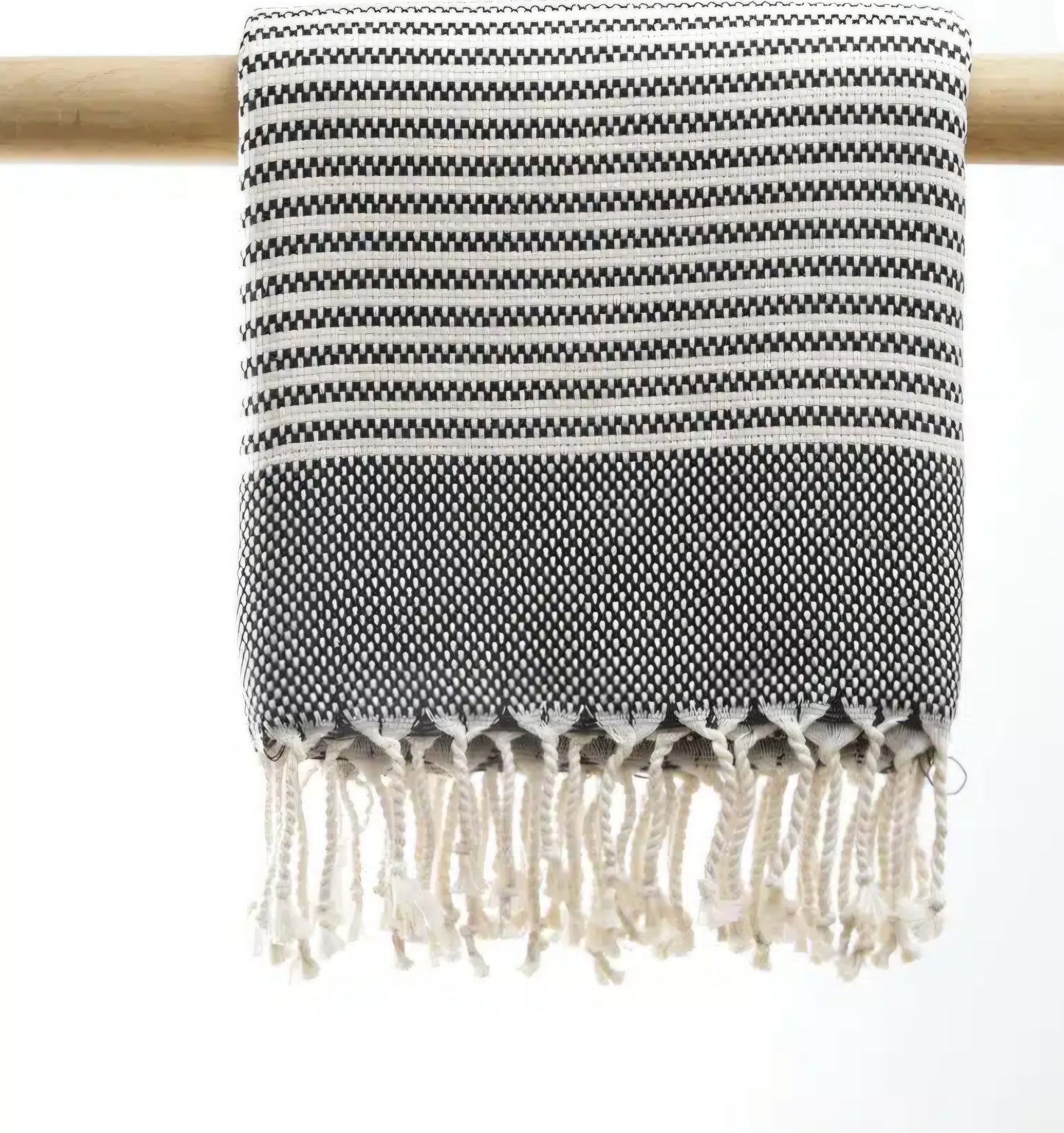 Manipura Living - Tyrkiske Hammam Badehåndklæder, 2 farver - Wave Lys grå & Wave sort/hvid