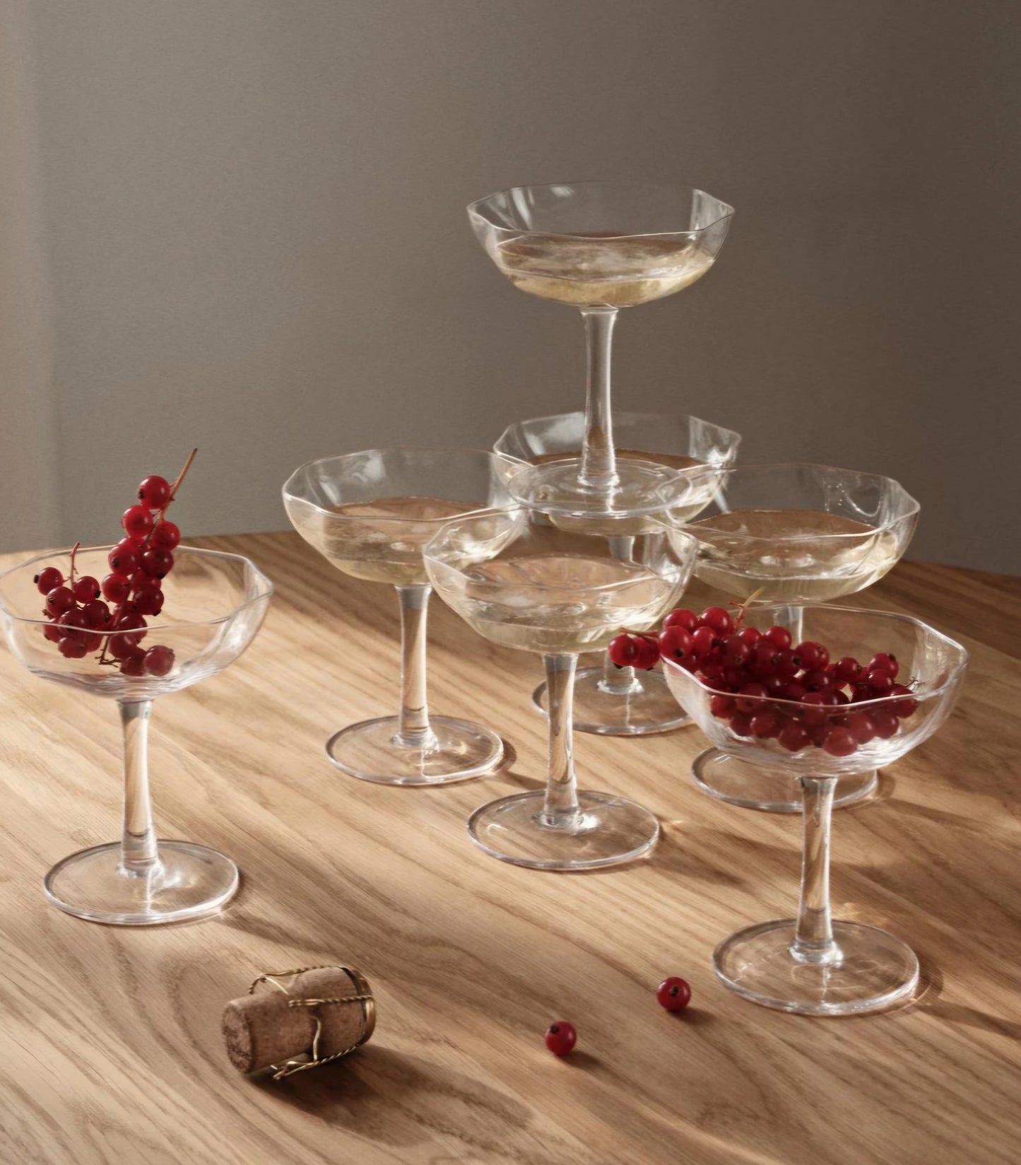 Broste Copenhagen - Limfjord Champagneglas, Ø11,5xH12,7 cm., Mundblæst glas, Klart