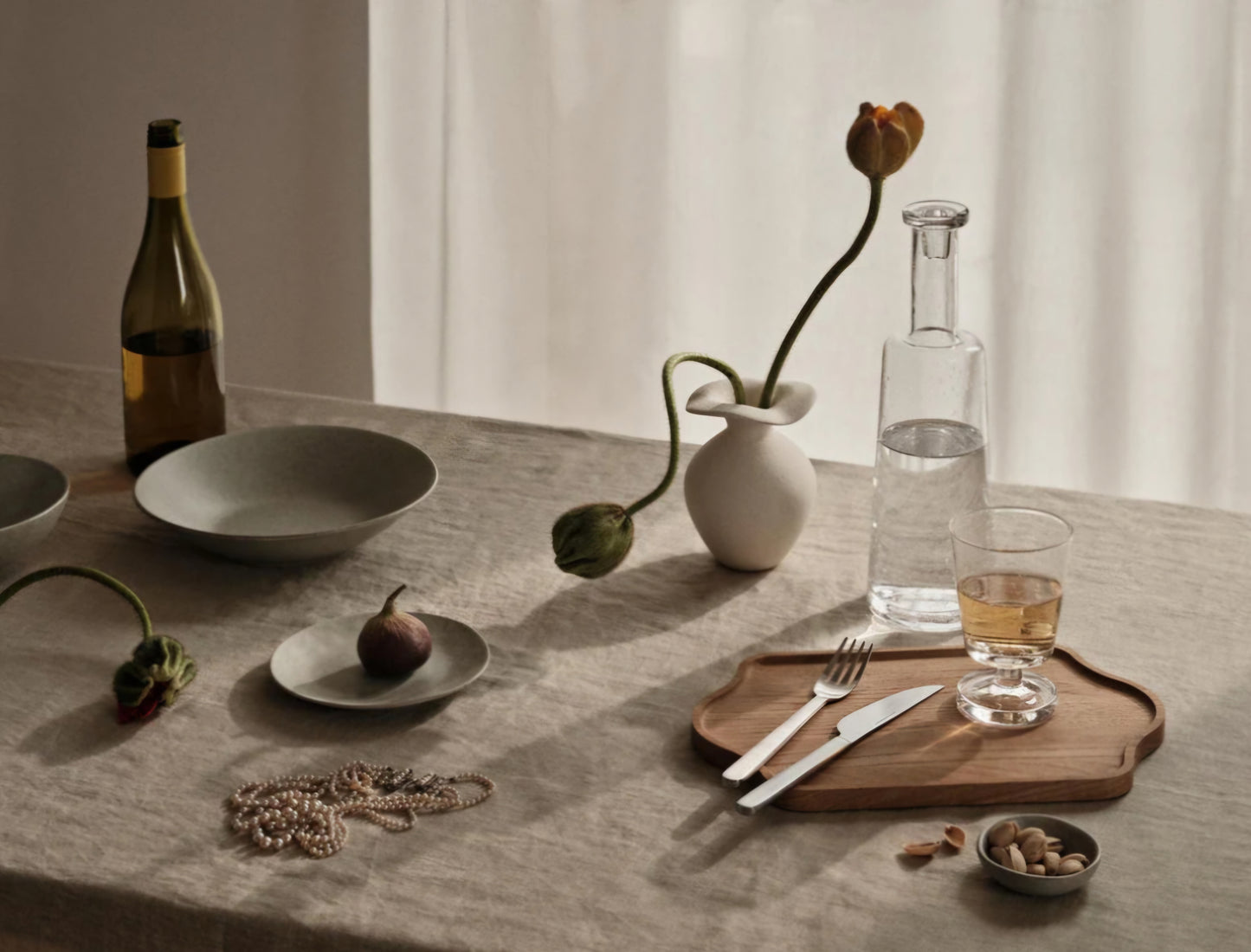 Broste Copenhagen - Florentina Vase XS, Ø9,5xH14 cm., Stentøj, Off White