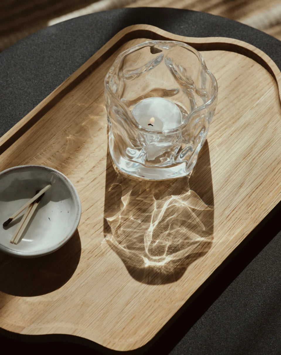 Broste Copenhagen - Nona Fyrfadsstage, Sæt af 2 stk., Ø7,5xH7,5 cm., Glas, Klar