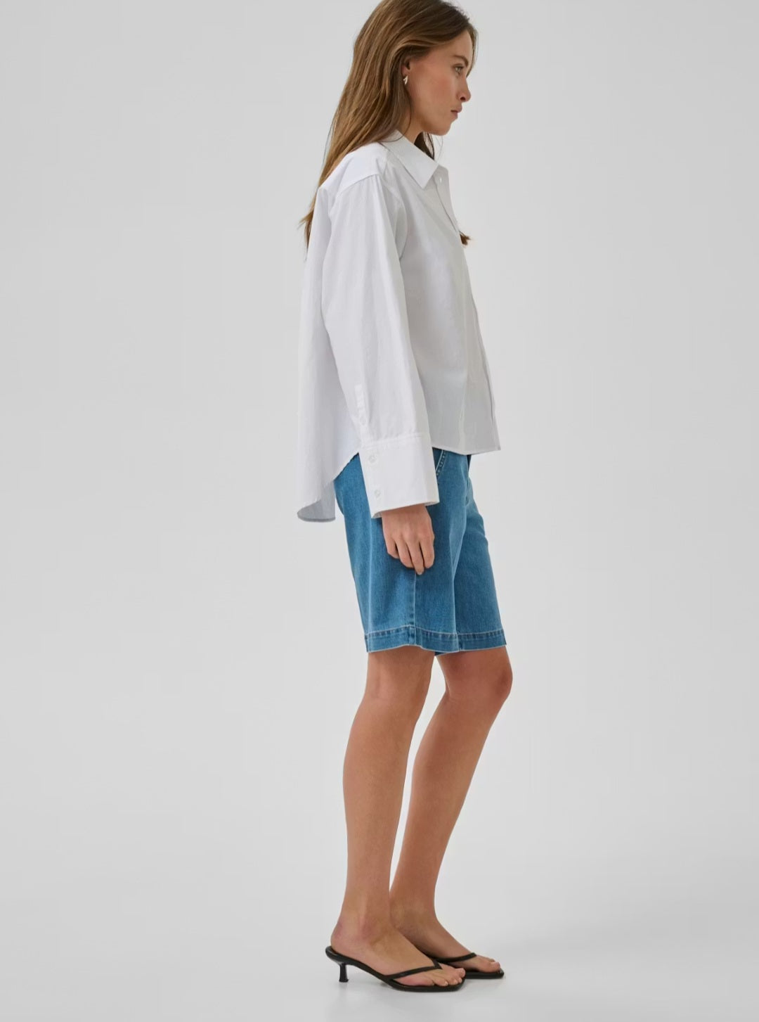 My Essential Wardrobe - MWLara Shorts Long, Medium Blue Wash